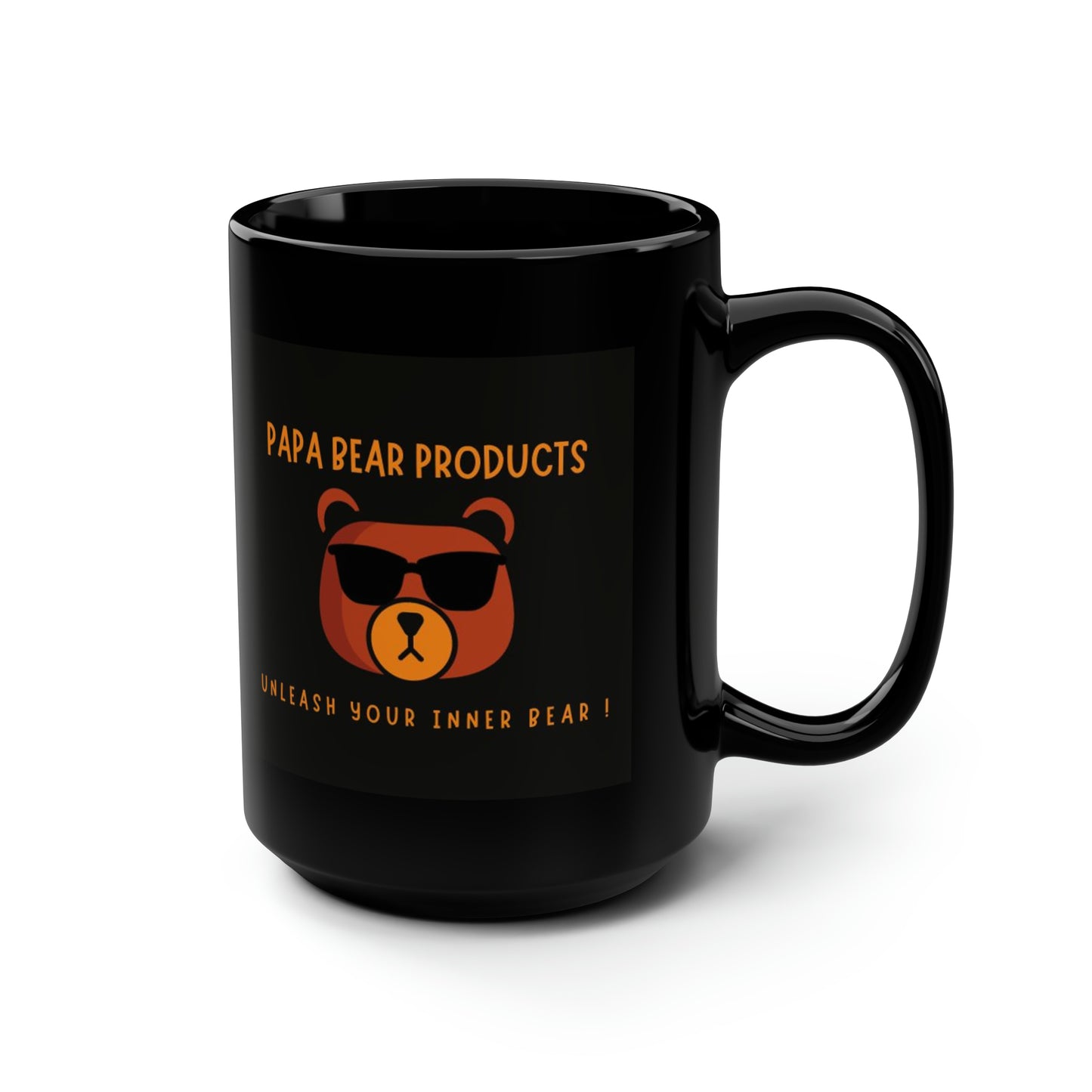 Papa Bear Products Coffee Mug, Black, 15oz