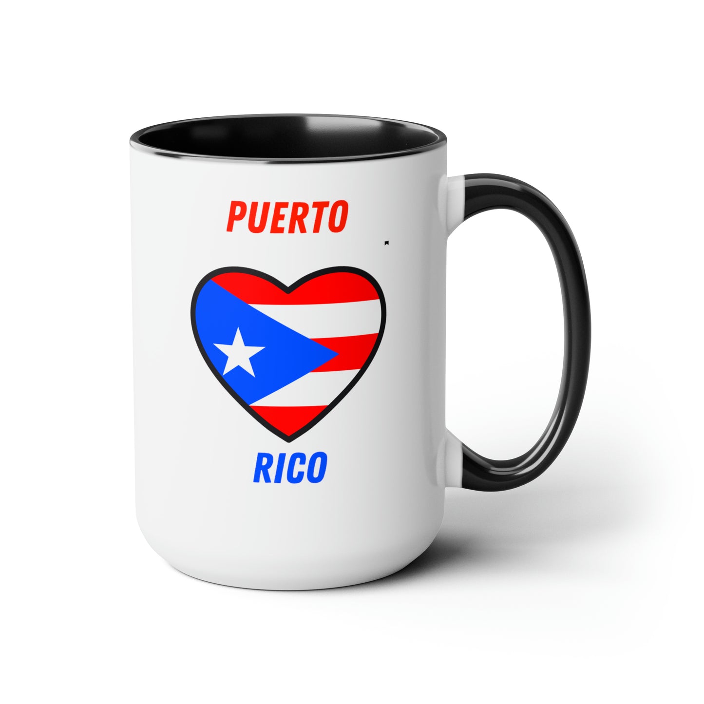 LOVE PUERTO RICO Two-Tone Coffee Mugs, 15oz