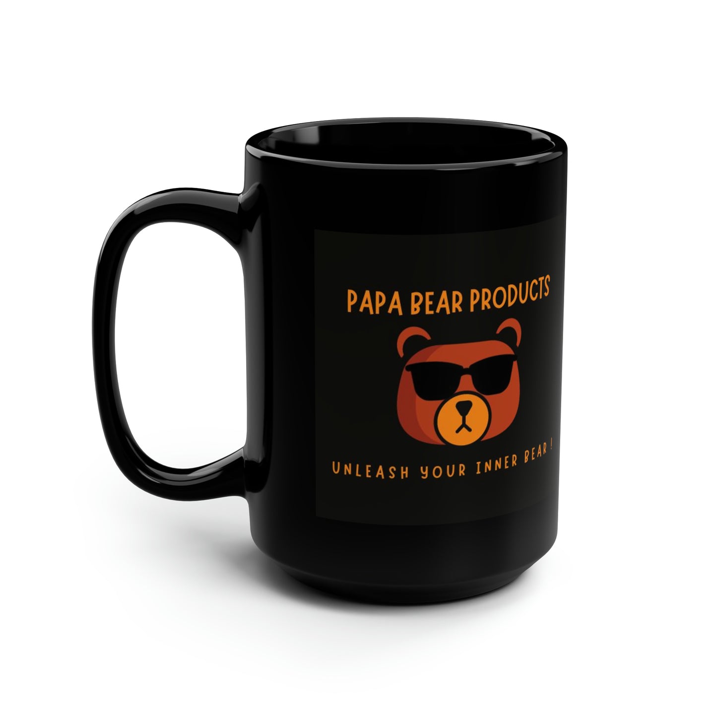 Papa Bear Products Coffee Mug, Black, 15oz