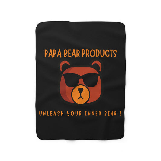 Papa Bear Sherpa Fleece Blanket