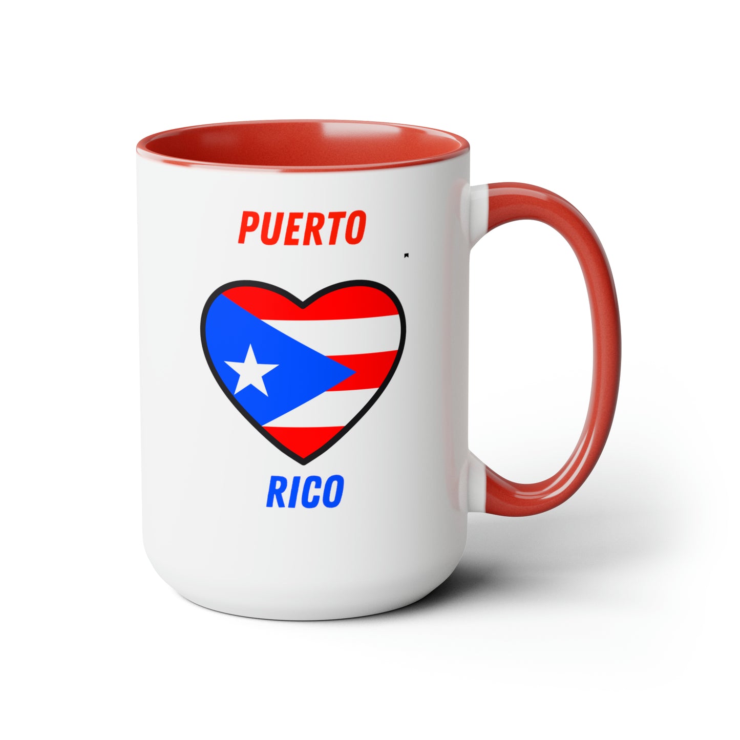 LOVE PUERTO RICO Two-Tone Coffee Mugs, 15oz