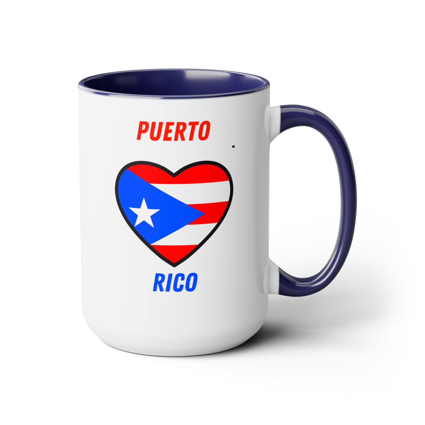 LOVE PUERTO RICO Two-Tone Coffee Mugs, 15oz