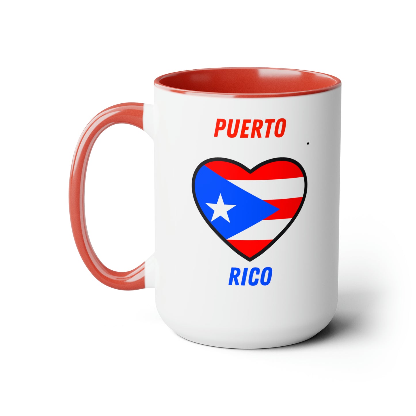 LOVE PUERTO RICO Two-Tone Coffee Mugs, 15oz